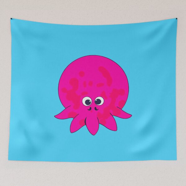 Item preview, Spotted pink cartoonish round octopus with a mustache designed and sold by BrachiaST.