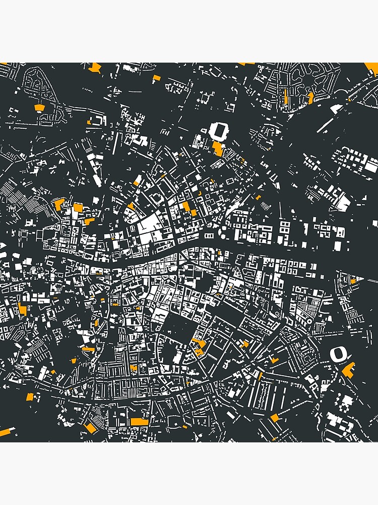 "Map of Dublin, Ireland with its schools in color" Photographic Print