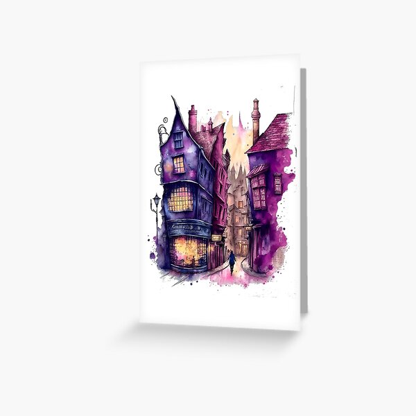 Aperçu de l'œuvre La ruelle - Aquarelle - Fantastique - Harry créée et vendue par Fenay Designs.