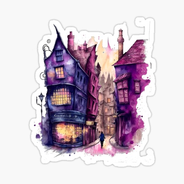 The Alley - Watercolor Art - Fantasy - Harry Sticker for Sale by Fenay  Designs