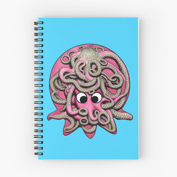 Item preview, Rose pink cartoonish round octopus with Sumerian style adornments I designed and sold by BrachiaST.