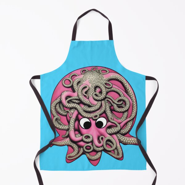 Item preview, Rose pink cartoonish round octopus with Sumerian style adornments I designed and sold by BrachiaST.