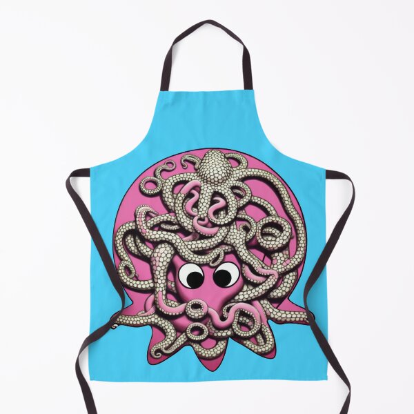 Artikelvorschau, Rosafarbener, karikaturistischer runder Oktopus mit Verzierungen im sumerischen Stil II entworfen und verkauft von BrachiaST.