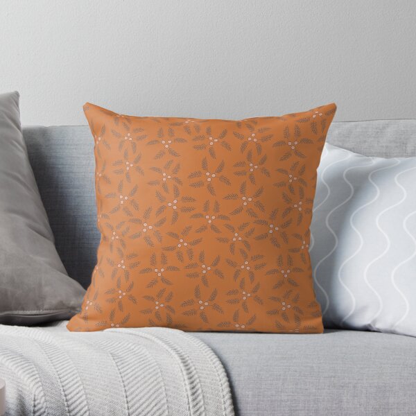 Marigold Eyes & Black Walnut Buttons Throw Pillow