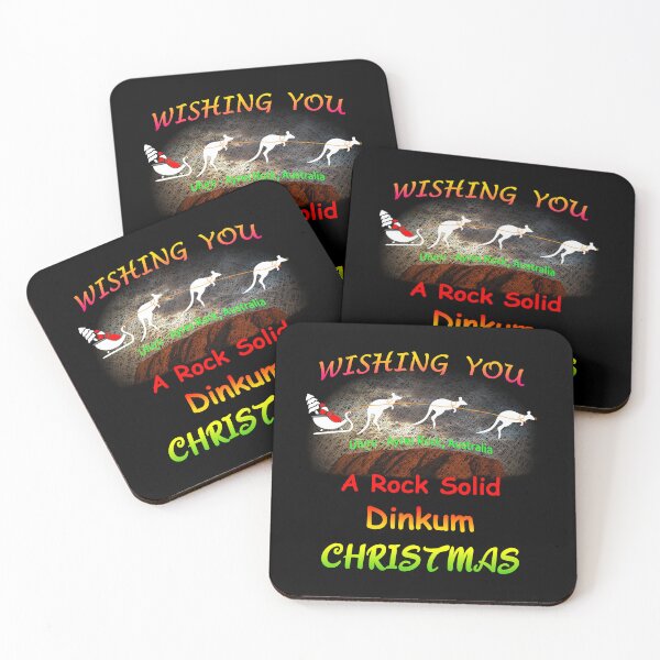 Item preview, Santa Claus & Boomer Kangaroo's Flying Above Ayers Rock, Australia | Scribble Art Design | Wishing You A Rock Solid Dinkum Christmas designed and sold by Oaks Creations.
