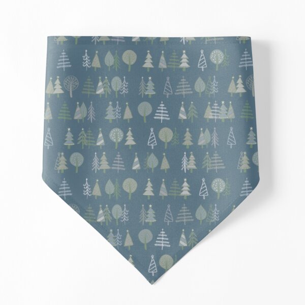 Gingerbread Trees - Grey - pretty winter pattern by Cecca Designs Pet Bandana