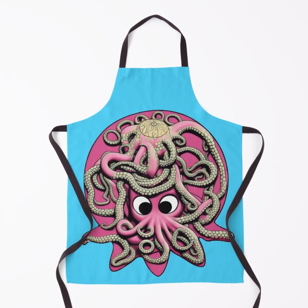 Artikelvorschau, Rosafarbener, karikaturistischer runder Oktopus mit Verzierungen im sumerischen Stil III entworfen und verkauft von BrachiaST.