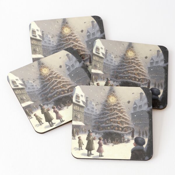 Item preview, Cute christmas townsquare illustration designed and sold by XmasPatterns.
