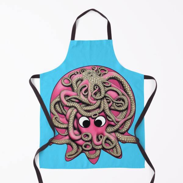Artikelvorschau, Rosafarbener, karikaturistischer runder Oktopus mit Verzierungen im sumerischen Stil V entworfen und verkauft von BrachiaST.