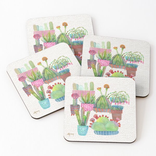 Item preview, Cactus Love on White Background designed and sold by MarcyBrennanArt.