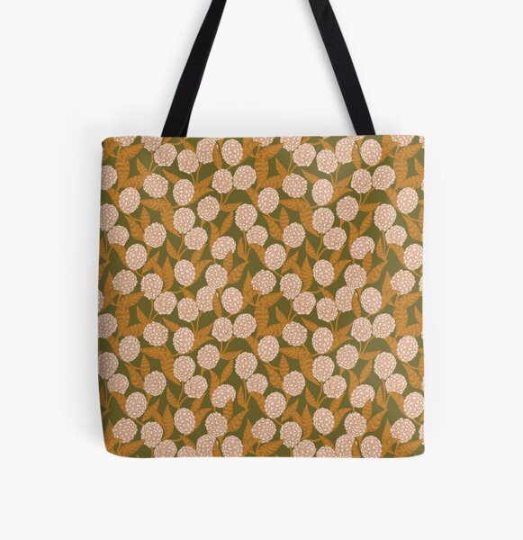 Tiger Allysum on Locust Green All Over Print Tote Bag