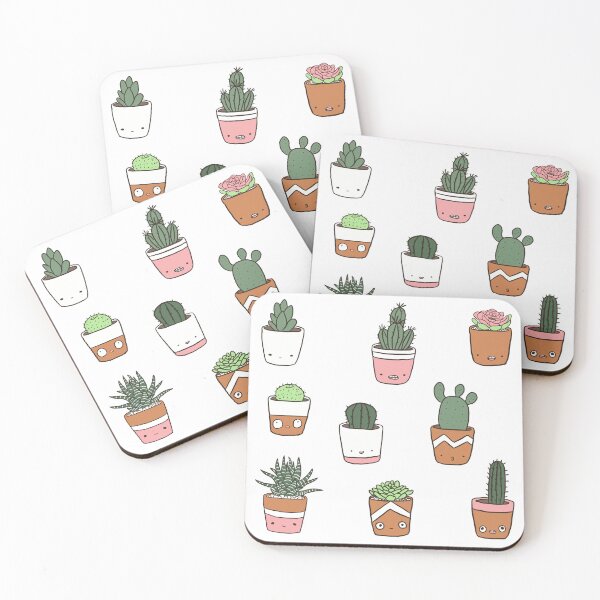 Item preview, Cute set of 9 succulents and cactus plants in pots - 9 pack designed and sold by Yarafantasyart.