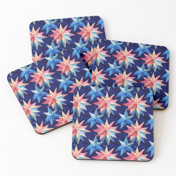Item preview, Multi-color Watercolor Christmas Stars designed and sold by VintageFlorals.