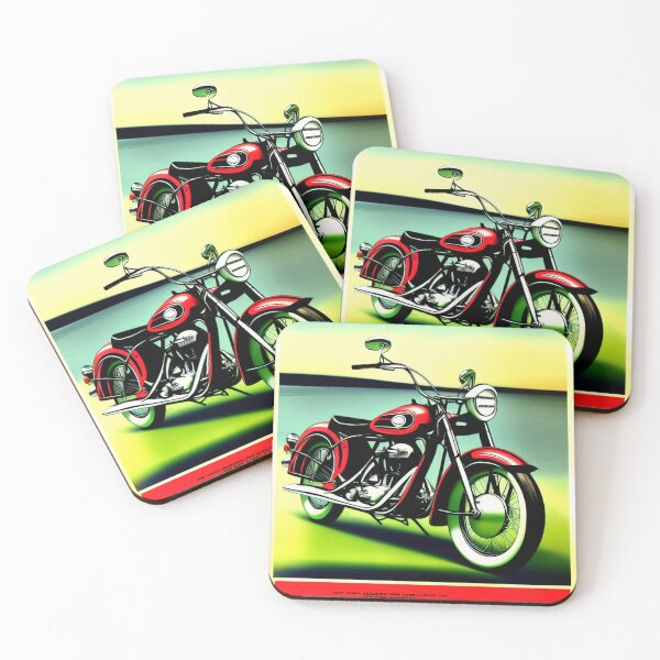 Item preview, Vintage Red Motorcycle Poster designed and sold by BAYFAIRE.