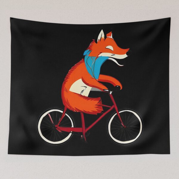 Item preview, Funny fox on bike designed and sold by The Love Quill.