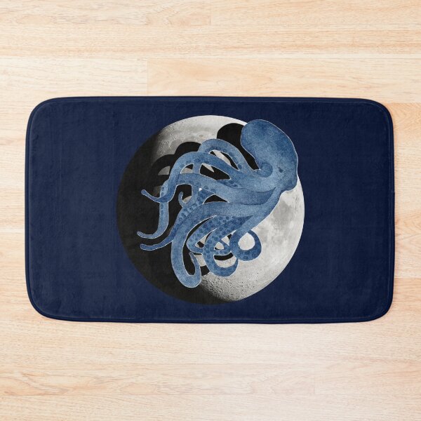 Item preview, Octopus Moon Shadow.  Blue Watercolor. designed and sold by Kona Linda.