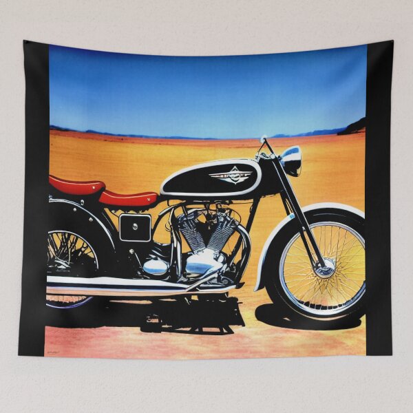Item preview, Vintage Black Motorcycle Poster designed and sold by BAYFAIRE.