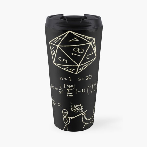 La science des dés à 20 faces. Mug à café isotherme
