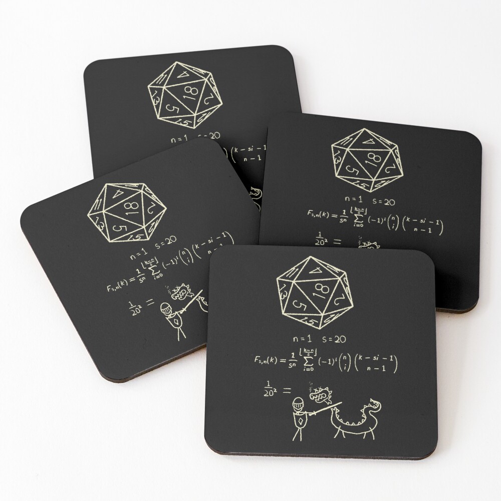 The science of 20 sided dice. Coasters (Set of 4)