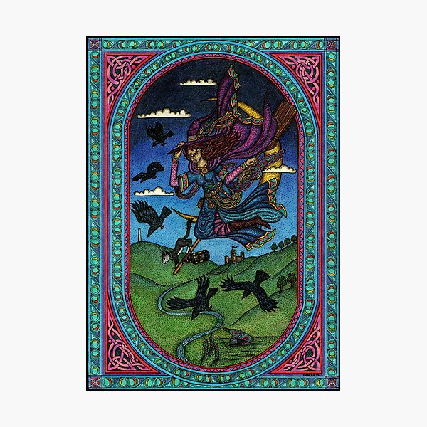 The witch and the ravens Photographic Print