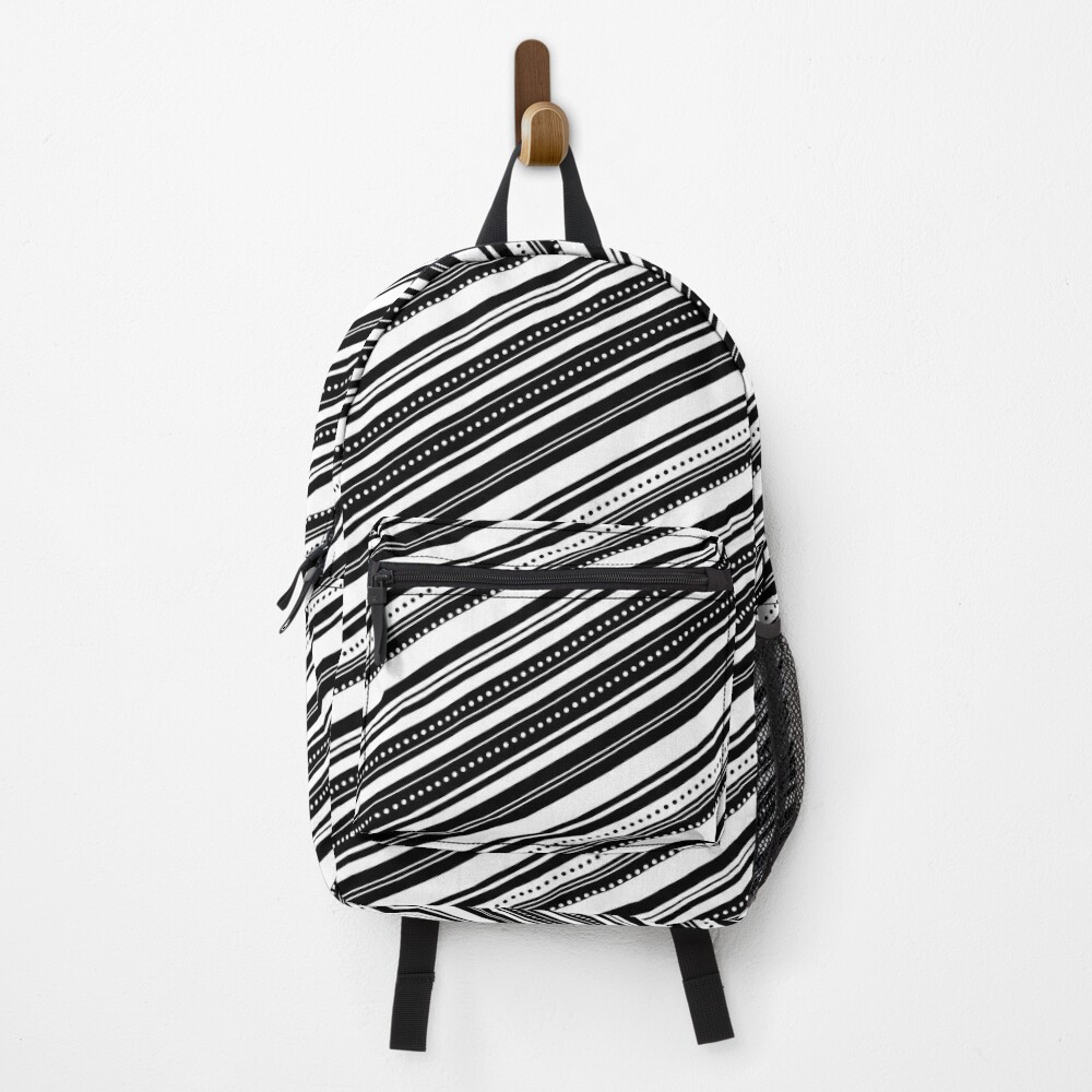 diagonal stripes backpack in white