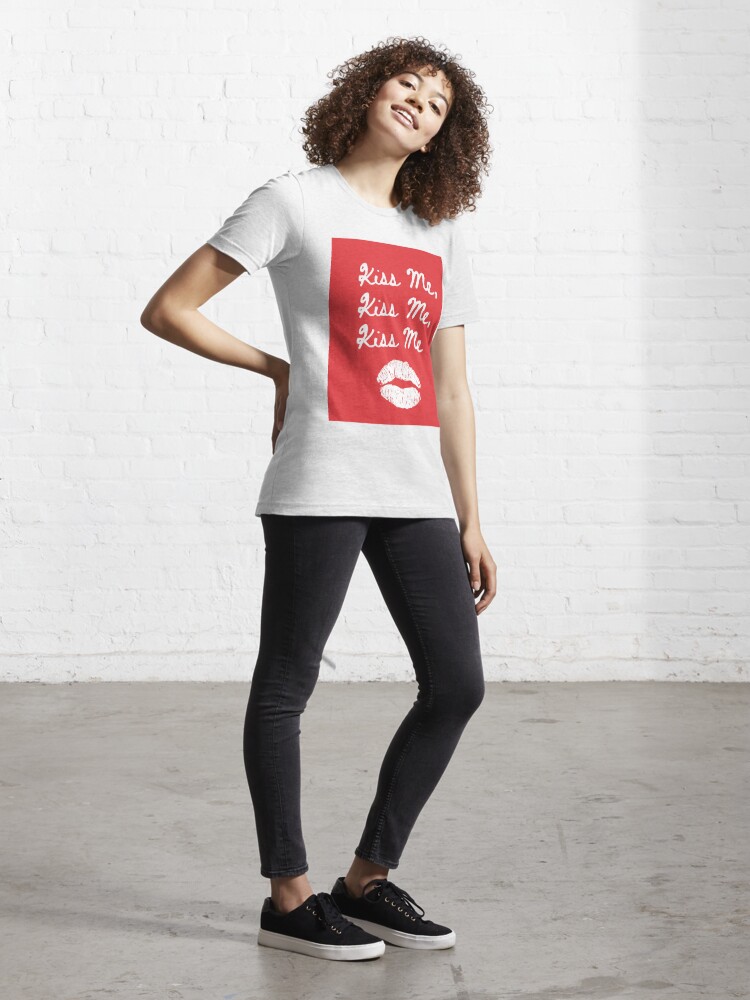 Kiss Me Kiss Me Kiss Me Print Red and White