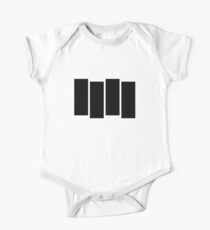 Black F Short Sleeve Baby One-Piece