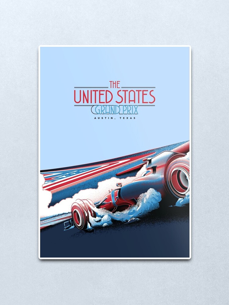 Alternate view of UNITED STATES : Abstract Grand Prix Auto Advertising Print Metal Print
