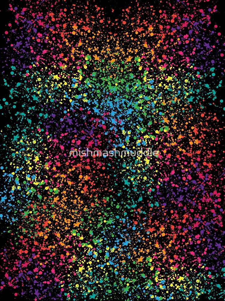 Paint Splatter Rainbow on Black A-Line Dress for Sale by mishmashmuddle