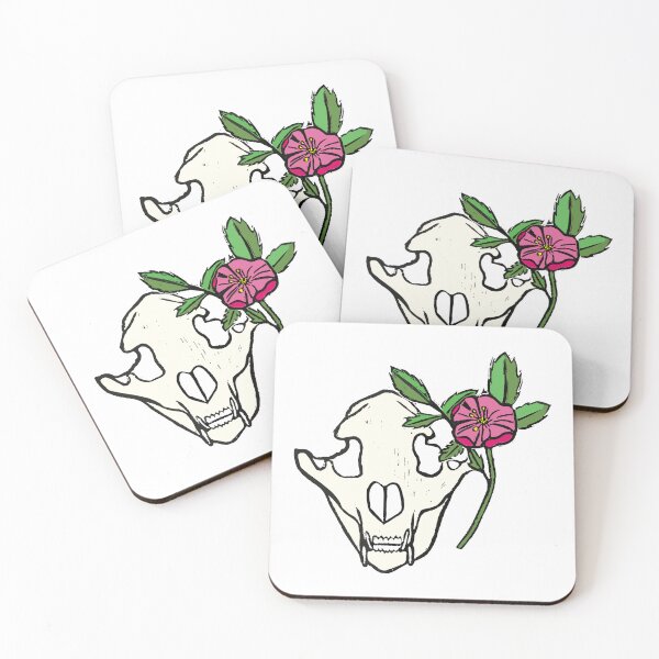 Item preview, Bear Skull with Wild Rose designed and sold by Tansi Maskwa.
