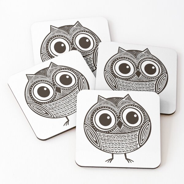Item preview, Black and white patterned owl designed and sold by acbcesarz.