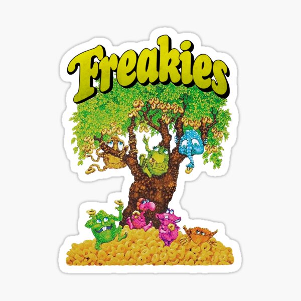 All The Freakies Cereal Characters, Their Freakies Tree, and The Freakies Logotype Sticker