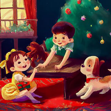 Artwork thumbnail, Children Opening Christmas Presents by JohnCorney