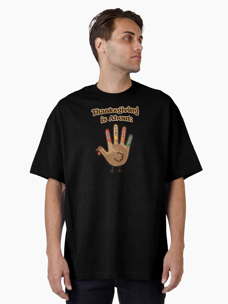 Thumbnail 1 of 7, Oversized T-Shirt, Thanksgiving Hand Turkey designed and sold by jarringscience.