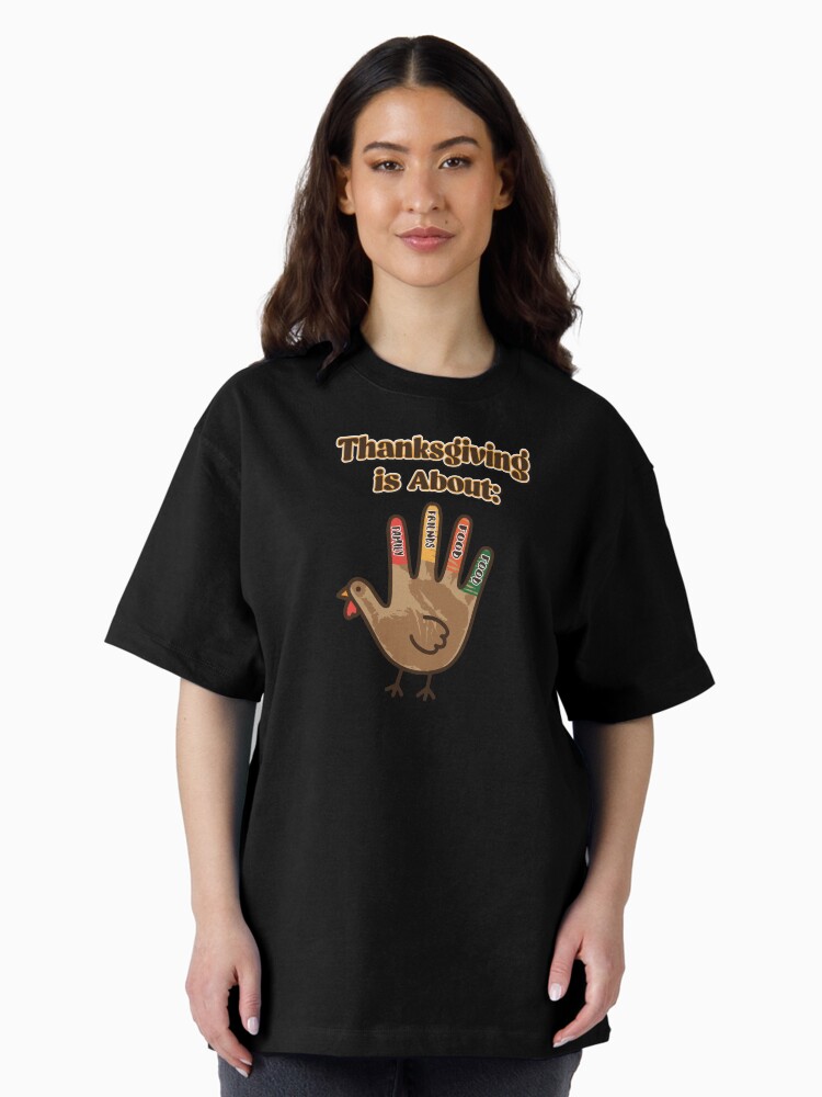 Thumbnail 2 of 7, Oversized T-Shirt, Thanksgiving Hand Turkey designed and sold by jarringscience.