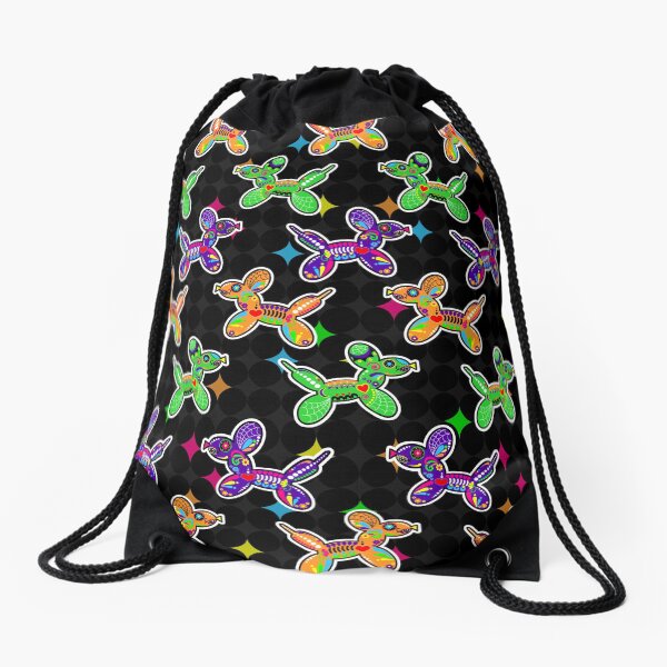 Sugar Skull Balloon Dogs Drawstring Bag