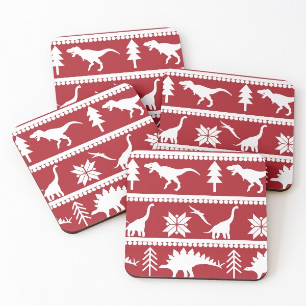 Item preview, Dinosaur Fair Isle Pattern (Red) designed and sold by Zia Frazier.