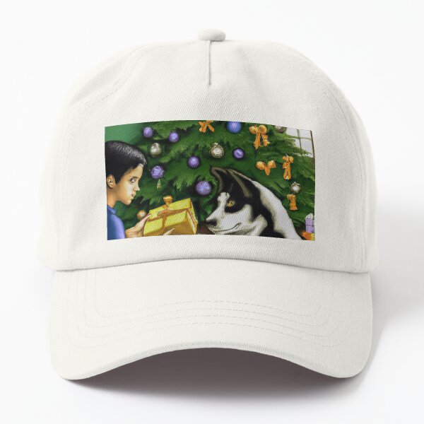 A Boy and His Dog Opening Christmas Present Dad Hat
