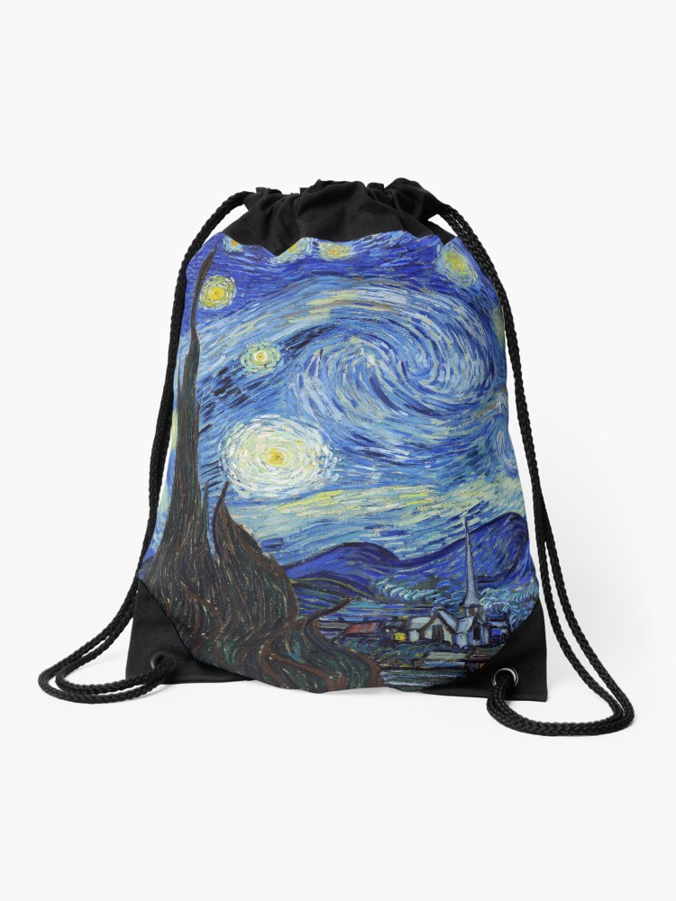 Thumbnail 1 of 3, Drawstring Bag, Vincent van Gogh - Starry Night designed and sold by irinatsy.