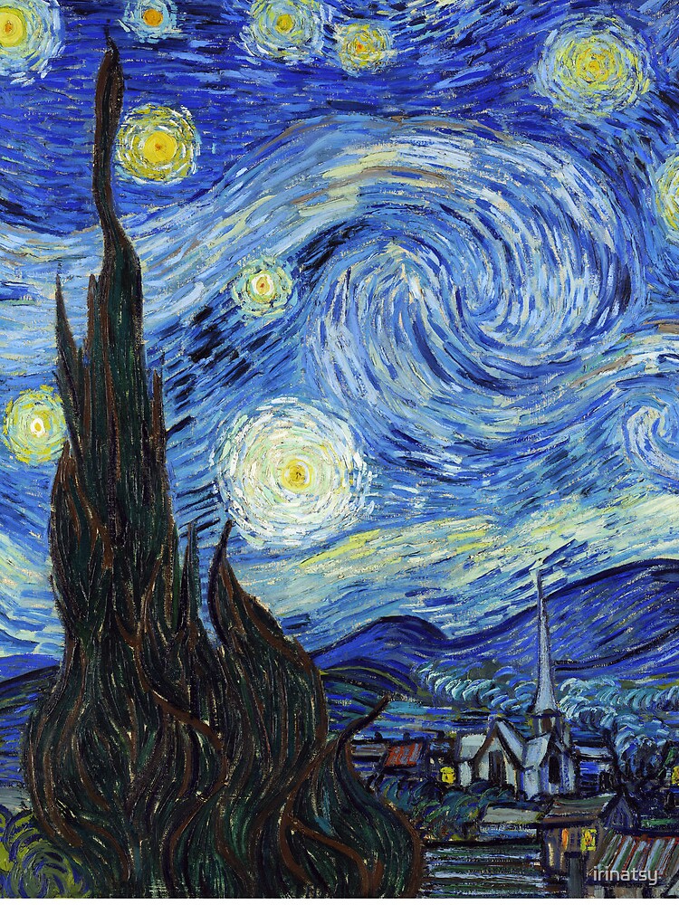 Thumbnail 3 of 3, Drawstring Bag, Vincent van Gogh - Starry Night designed and sold by irinatsy.