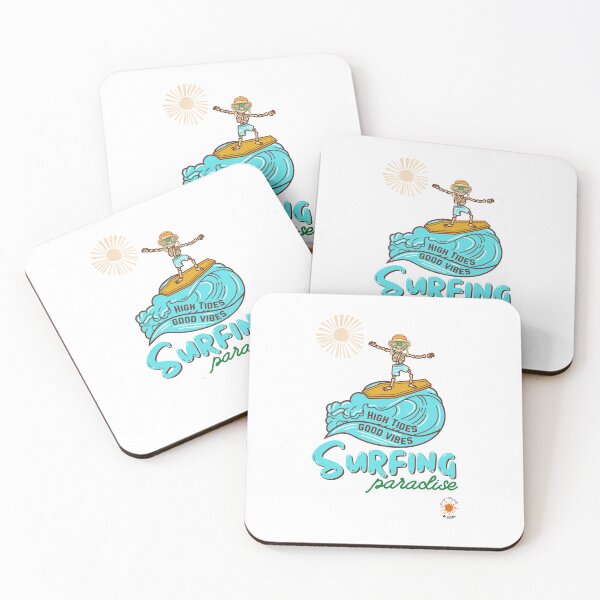 Item preview, surfer surfing paradise wave tide  good vibes designed and sold by WendyBialek Designs.