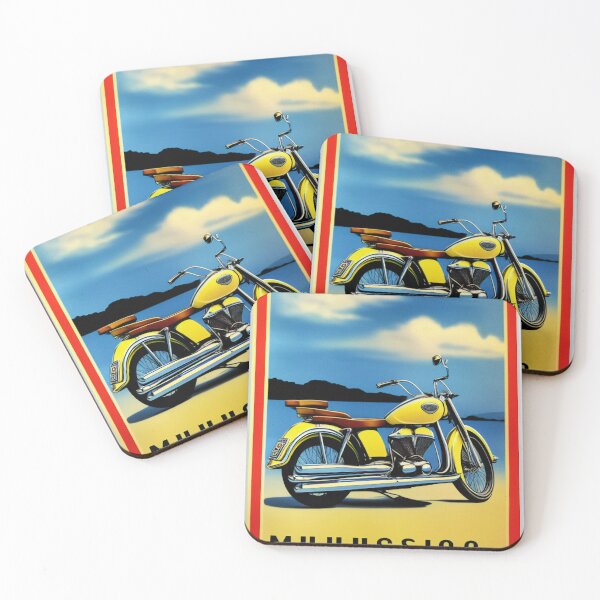 Item preview, Vintage Yellow Motorcycle Poster designed and sold by BAYFAIRE.