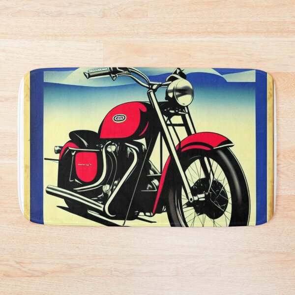 Item preview, 80s Vintage Red Motorcycle Poster designed and sold by BAYFAIRE.