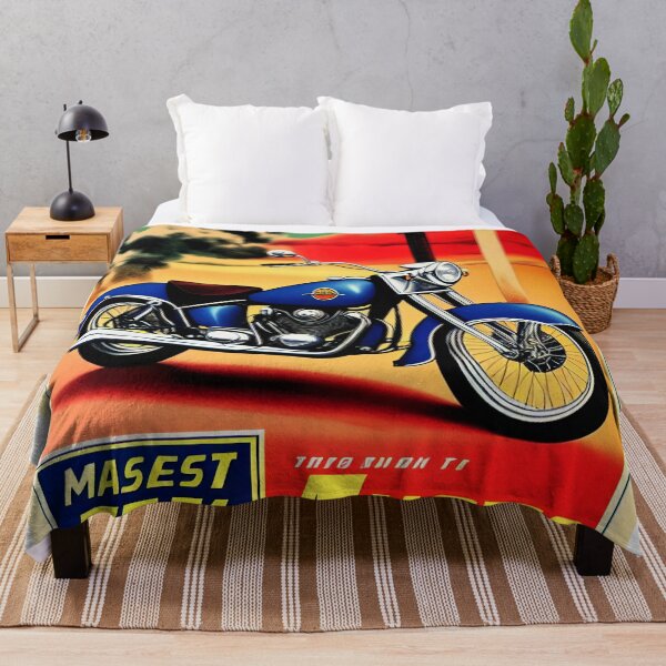 Item preview, Vintage Metallic Blue Motorcycle Poster designed and sold by BAYFAIRE.