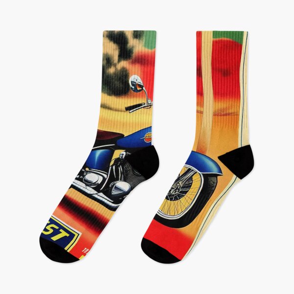 Item preview, Vintage Metallic Blue Motorcycle Poster designed and sold by BAYFAIRE.