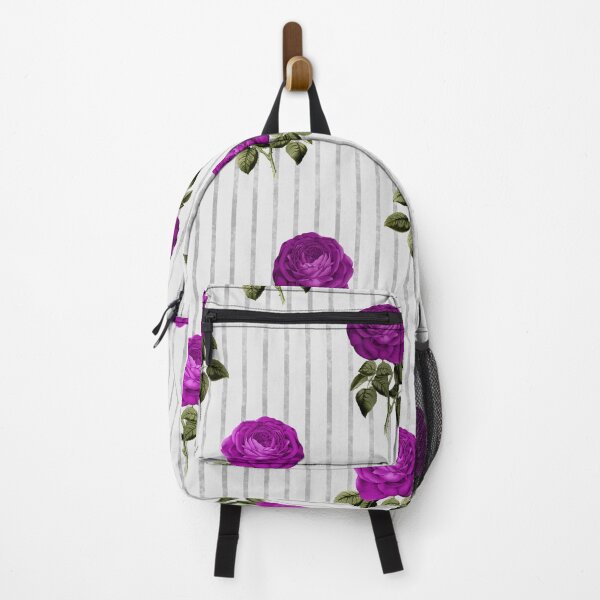 Item preview, White with purple roses designed and sold by pnkpopcorn.