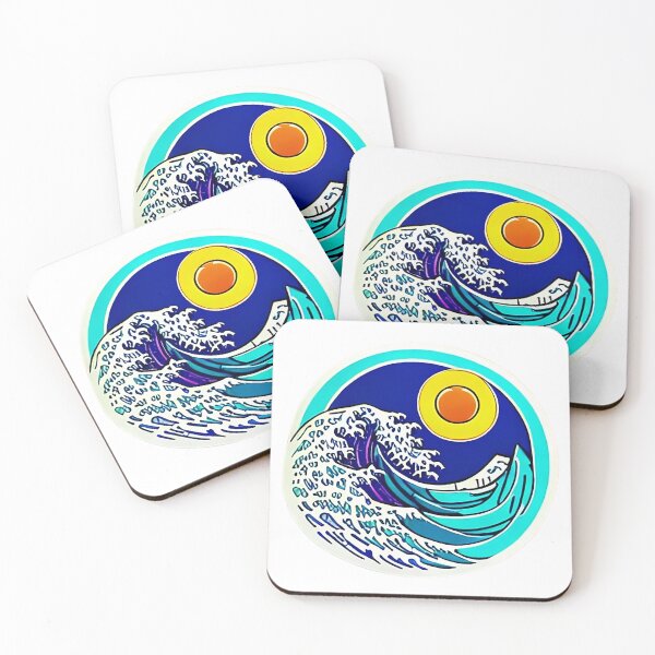 Item preview, Wave & Sun Sticker designed and sold by MuffinMeng ⭐⭐⭐⭐⭐.