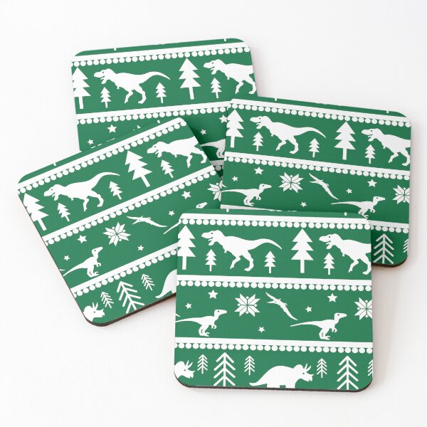 Item preview, Another Dinosaur Fair Isle Pattern (Green) designed and sold by Zia Frazier.