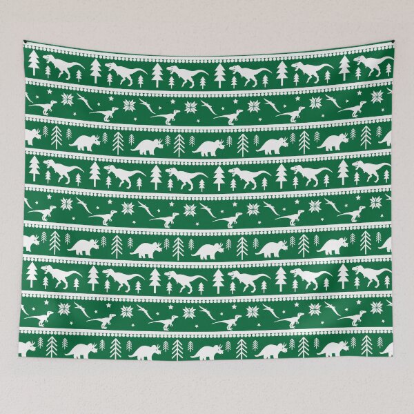 Item preview, Another Dinosaur Fair Isle Pattern (Green) designed and sold by Zia Frazier.