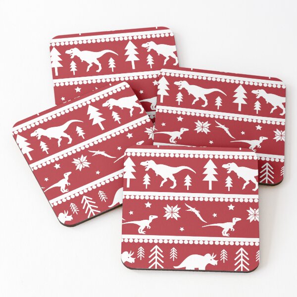 Item preview, Another Dinosaur Fair Isle Pattern (Red) designed and sold by Zia Frazier.